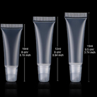 Custom LOGO Black Silver Clear cap lipgloss tube private label 5ml 8ml 10ml 15ml empty squeeze lip gloss tube