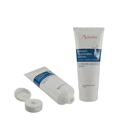 Cheap Custom PE plastic white cosmetic soft tube Hot stamping skincare tubes for facial cleanser
