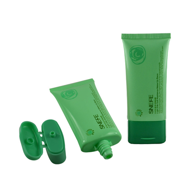 empty cosmetics tubes pe face wash packaging tube with bamboo printing cap