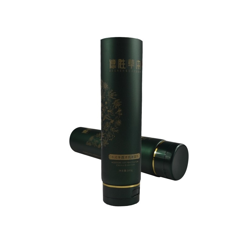 empty Printed pe plastic cosmetic printing skincare facial cleaner tube with flip top lid